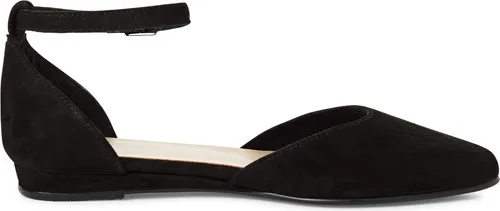 Tamaris Ledersandalette mit Dornschließe in Black - Größe 40 - Damen-Ballerinas mit eleganter Ledersandalette, die Komfort und Stil vereint. Echtes Leder und eine feminine Silhouette sorgen für einen stilvollen Auftritt.