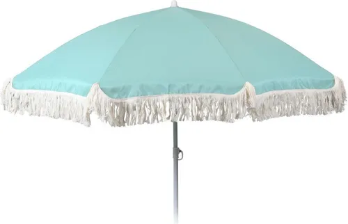Sonnenschirm UV-Schutz 30+ mit Fransen, Ø 155 cm in türkis von Meinposten
