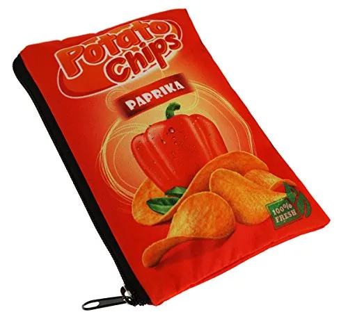 Ferocity Mäppchen Federtasche Schlamperbox Federmäppchen Schüleretui Karpfen Stiftemappe rot Paprika Chips [008]