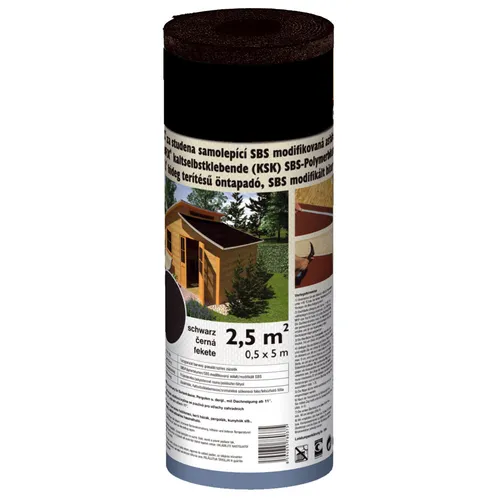 Selbstklebende Gartenhausbedachung 2,5 m² Schwarz Dachpappe Schweißbahn Bitumen