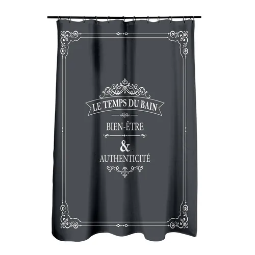 Duschvorhang Dunkelgrau Vintage Landhaus B 180 x 200 cm H