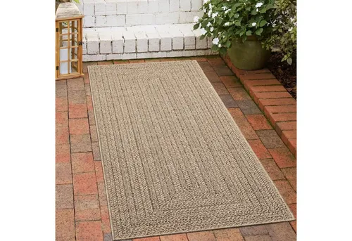 Carpetia Outdoorteppich In- und Outdoorteppich im modernen Jute-Look beige/braun, rechteckig