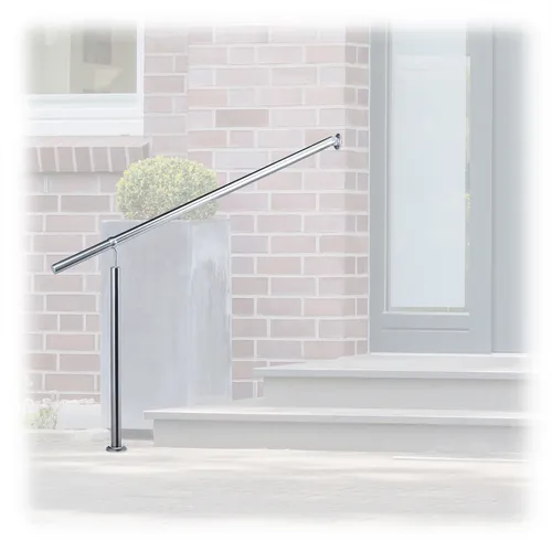Relaxdays Silber Treppengeländer Edelstahl 150 x 80 cm