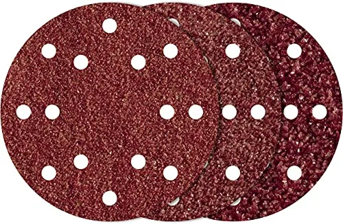 wolfcraft 10 Haft-Schleifscheiben-Set Holz/Metall I 8404000 I Korn 60,80,120 ø150