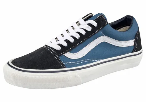 Vans Old Skool Sneaker VN0D3HNVY - Navy - Sneaker in klassischem Navy-Design, aus robustem Wildleder und Canvas für optimalen Komfort und Halt. Ideal für Alltag und Freizeit, mit legendärer Waffel-Gummisohle für besten Grip.