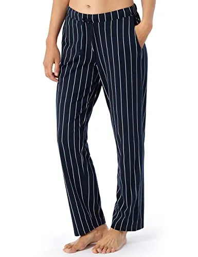 Schiesser Damen Schlafhose Lang Baumwolle Gemustert - Mix + Relax Pyjamaunterteil - Schlafanzughosen für Damen, elastischer Bund mit Bindekordel und seitlichen Taschen, ideal zum Kombinieren mit anderen Artikeln der Mix+Relax Serie!