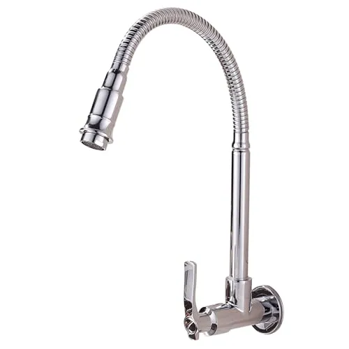 inchant Wandhalterung Kaltwasser Armatur Küchenarmatur Chrom Messing-Finish Korpus cookroom 360 Grad schwenkbar Pull Down Wasserhahn