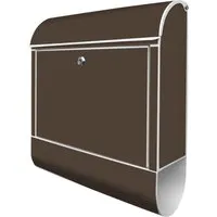 banjado Wandbriefkasten Stahl Schokobraun in weiß von banjado