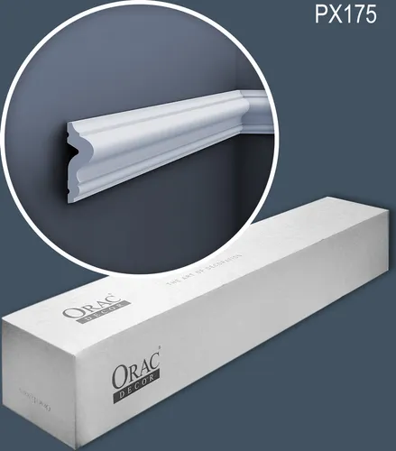 Orac Decor PX175-box-10 Wandleisten Set mit 10 Leisten - Stuckleisten für Innen- und Außenbereich, aus leichtem und stoßfestem Duropolymer® mit eleganter, vorgrundierter Oberfläche. Ideal für stilvolle Akzente in jedem Raum.