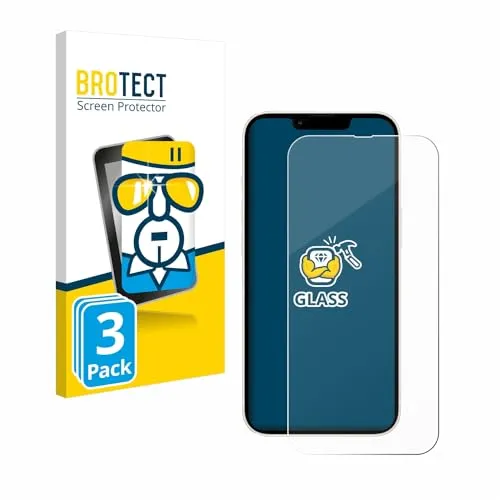 BROTECT 3 Stück Panzer Schutz Glas für Apple iPhone 13/13 Pro 9H Echtglas, Glas-Displayschutz