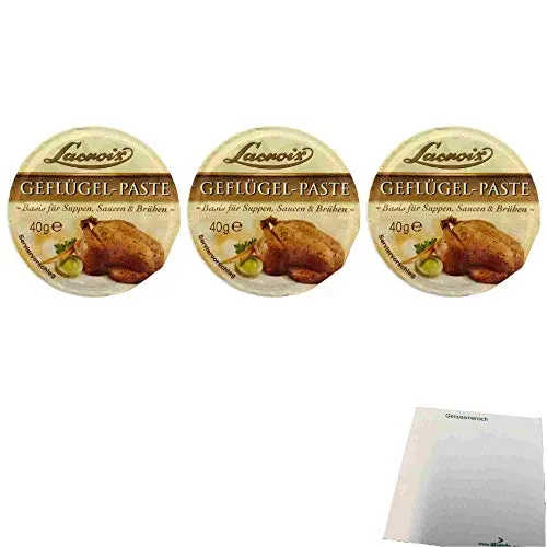 Lacroix Geflügel Paste 3er Pack (3x40g Becher) + usy Block