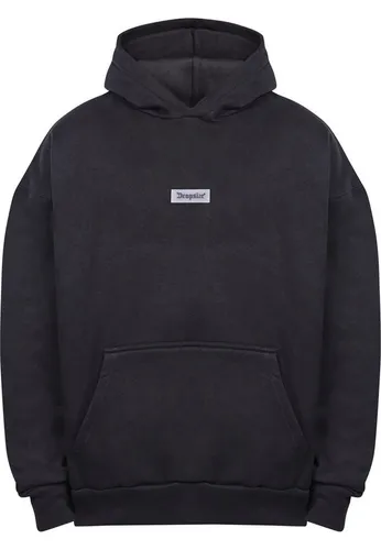 Dropsize HEAVY OVERSIZE Kapuzenpullover mit Gummipatch - Lässiger Hoodie im Oversize-Stil aus schwerer Baumwollmischung. Mit Kängurutasche und Rippbündchen für hohen Tragekomfort und lässige Funktionalität. Ideal für entspannte Alltagslooks.