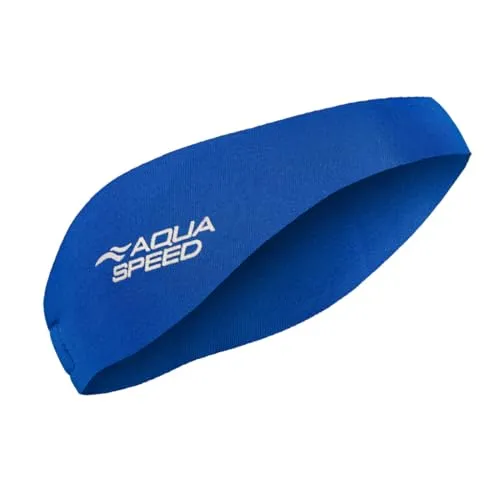 Aqua Speed EARBAND Neopren Stirnband | Schwimmen | Damen | Herren | Rosa | Blau | Schwimmen | 55 cm | Ohrenband | Längenverstellbar | Klettverschluss | Haarband, Farbe:Blue