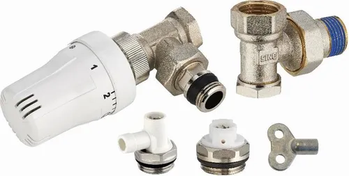 Thermostatischer Heizkörper-Komplettsatz mit Ventil und Thermostatkopf