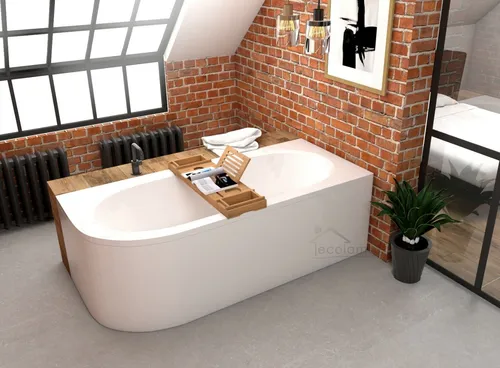 Badewanne Eckwanne + Ablage Bambus 170x75 Schürze Ablauf Silikon GRATIS rechts A