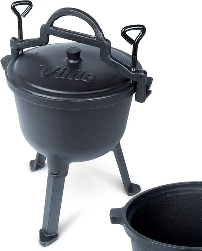 Ungarischer Jagdtopf aus Gusseisen für Braten, Lagerfeuer, 4 l