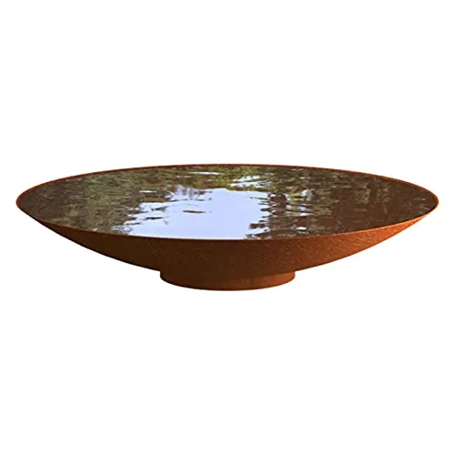 Wasserschale rund Corten-Stahl Rost braun/orange Wasserspiel verschiedene Größen 150x31 cm - Adezz