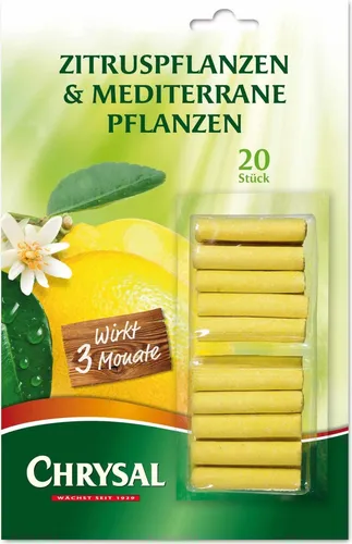 Chrysal Zitrus- & Mediterrane Pflanzen Düngestäbchen - 20 Stück