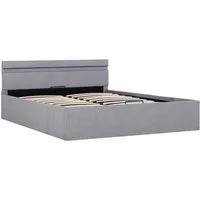 Produktbild Bett mit Bettkasten Hydraulisch LED Hellgrau Stoff 140x200 cm