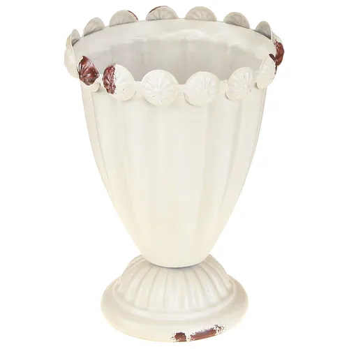 Kleine Pokalvase aus Metall im Vintage-Look als Deko-Highlight