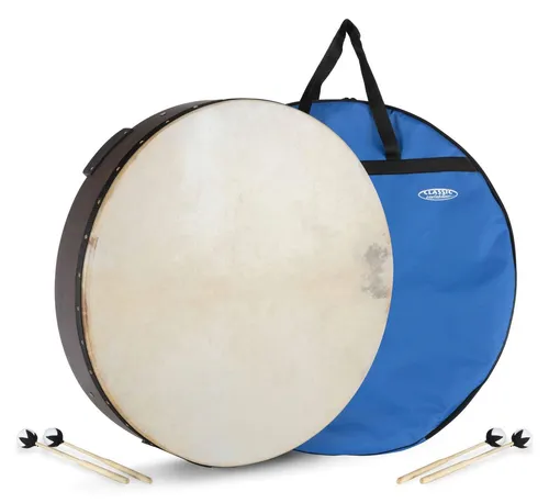 Classic Cantabile TD-36 große Rahmentrommel - Percussion-Instrument mit kraftvoller, energetischer Wirkung, ideal für Kinder und Erwachsene. Bespannt mit Naturhaut, inkl. Transporttasche und Filzkopfschlägel.