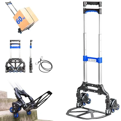 HOSTRÖM Klappbare Treppensteiger Sackkarre – Aluminium Transportkarre mit 3-Rad-System, Tragkraft 60 kg