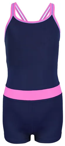 Aquarti Mädchen Badeanzug Racerback blau-rosa 146 - Stylischer Badeanzug für Mädchen in Dunkelblau/Rosa, Größe 146. Hergestellt aus hochwertigem Material für optimalen Tragekomfort beim Schwimmen.