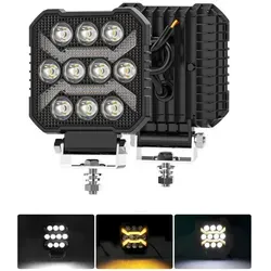 Universelle Leistungsstarke Led-scheinwerferlampe Mit Weißem Licht Und Gelbem Drl-tagfahrlicht 1500 Lm 12–24 V