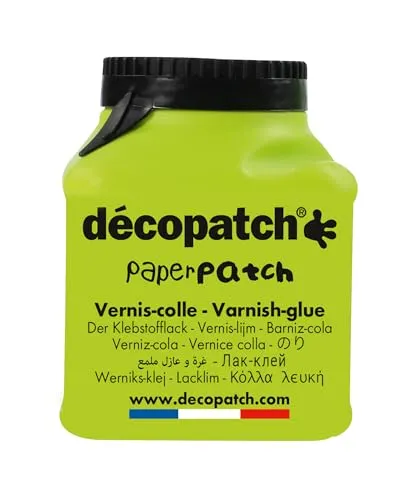 Décopatch PP150AO - Dose Klebstofflack PaperPatch 180ml, mehrsprachig (FR/EN/DE/NL), Grün, 1 Stück