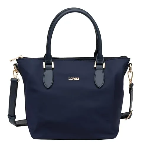 L.CREDI Alena Handtasche Umhängetasche dunkelblau - Elegante L.CREDI Alena Handtasche mit abnehmbarem Schulterriemen. Geräumiges Hauptfach, goldfarbene Details und verstärkter Boden sorgen für Stil und Funktionalität.