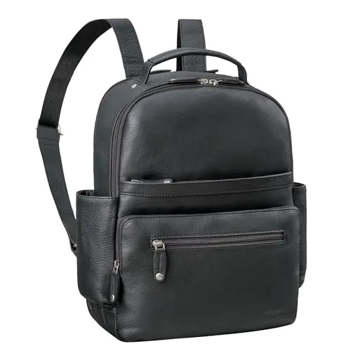 ROYALZ 'New Orleans' Leder Rucksack - Handtaschen & Schultertaschen - Edler Echtleder Rucksack für 13-14 Zoll Laptops, ideal für Business, Uni und Freizeit mit optimaler Organisation.
