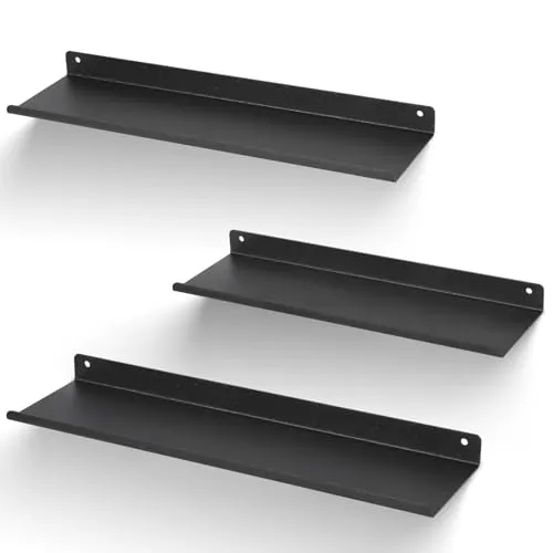 himaly Wandregale 3 Stück, Metall Regal Wand, Badezimmer Regal 30/35/40cm, Schweberegal Wand mit 12KG Starkes Lager, Ausstellungsregale für Wohnzimmer, Küche, Schlafzimmer, Büro