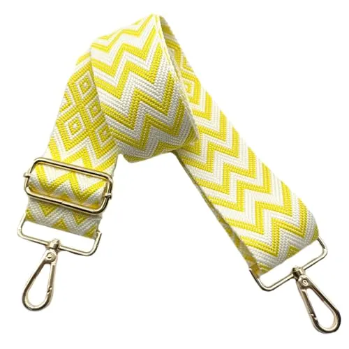 5cm Taschengurte Breit, Verstellbarer Schultergurt für Tasche, Taschengurte zum Wechseln Goldener Karabiner Umhängegurt, Schulterriemen fur Damen Handtaschen Crossbody DIY Zubehör (Gelb)