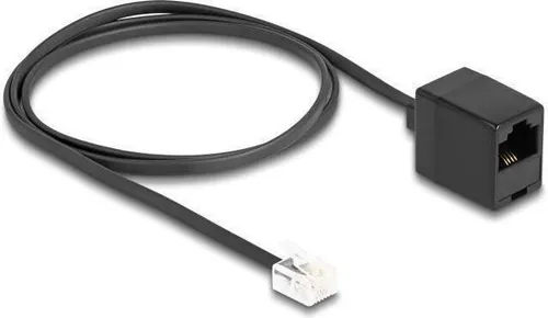 DELOCK Telefonkabel RJ11 Stecker zu RJ45 Buchse schwarz 1 m in schwarz von Delock