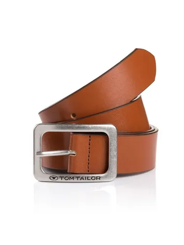 TOM TAILOR Ledergürtel 85 cm - Kastanienbraun - Hochwertiger Gürtel aus 100% Leder mit eleganter Dornschließe, ideal für stilvolle Outfits in der Freizeit oder im Büro.