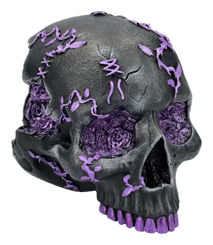 Figuren Shop GmbH Dekofigur Totenkopf – Geode Schädel Statue 16 cm - Ein faszinierendes Deko-Highlight: Die 16 cm große Totenkopf Statue vereint mystische Geoden und detailreiche Verarbeitung. Ideal für Gothic-Fans und Sammler, perfekt als ausgefallenes Geschenk oder stilvolles Wohnaccessoire.