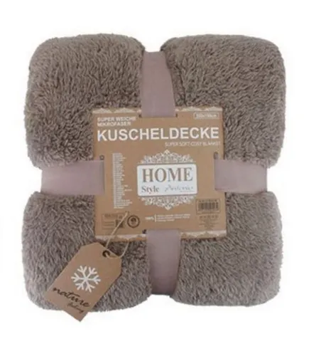 Wohndecke Teddy Kuscheldecke 150 x 200 cm - Bettdecken – Flauschige Mikrofaser-Decke in Kaffeebraun, ideal für kuschelige Abende und gemütliche Stunden.