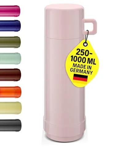 ROTPUNKT Isolierflasche 0,75 L mit integriertem Becher - Hochwertige Isolierkanne Made in Germany I Bis zu 24 h heiß & 36 h kalt (Jesper 60, Flamingo)