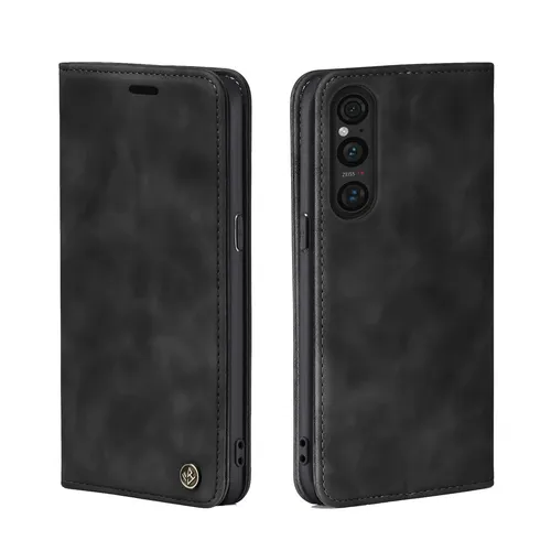 Handy Hülle für Sony Xperia 1 V Klapp Magnet Smartphone Cover Case Schwarz
