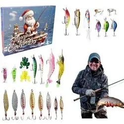Adventskalender 2025 24 Angelköder Set für Angler Weihnachtsgeschenk