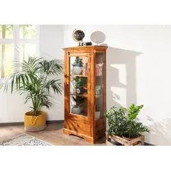 Massivmoebel24 Standvitrine OXFORD #0527 - Standvitrine aus Akazie, 72x40x155 cm, honig lackiert. Einzigartige, nachhaltige Massivholzqualität, die jedem Raum Charakter verleiht.