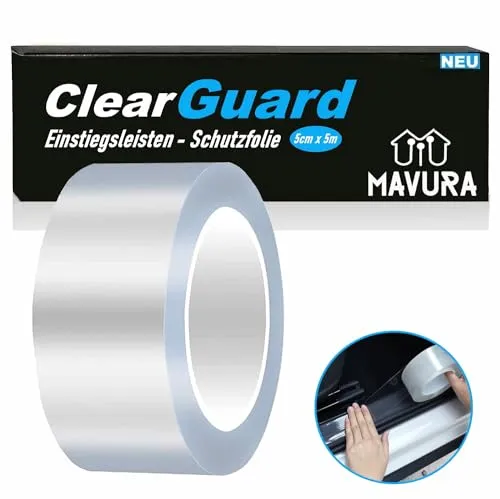 Produktbild MAVURA ClearGuard Einstiegsleisten Schutz Folie Ladekantenschutz, (Transparent), Stoßstangenschutz Kantenschutz Schutzfolie selbstklebend 5mx5cm