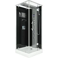 Dampfdusche Duschtempel D38-13R3 90x90 cm - Duschkabine mit hochwertigem Sicherheitsglas, einfache Montage ohne Fliesen, integrierte Aromatherapie und Ozonreinigung für ein unvergessliches Duschvergnügen.