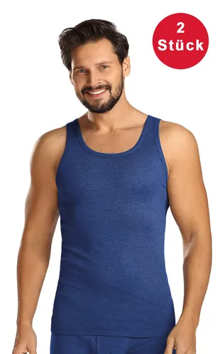 COMTE Herren Unterhemd 2er Pack ärmellos TankTop Ringel Gr. 3XL NEU - Herren Tanktops im praktischen 2er Pack, ideal für den täglichen Gebrauch. Aus feinem Baumwollmix für hohen Tragekomfort, in modischer Ringeloptik und Größe 3XL. Maschinenwaschbar für einfache Pflege.