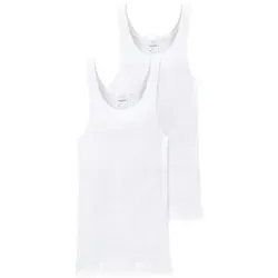 Schiesser Herren Achsel-Shirt Essentials Doppelripp 2er Pack - Herren-Unterhemden im Doppelpack, strapazierfähig und langlebig. Hochwertige Doppelripp-Qualität sorgt für Formstabilität und hohen Tragekomfort.