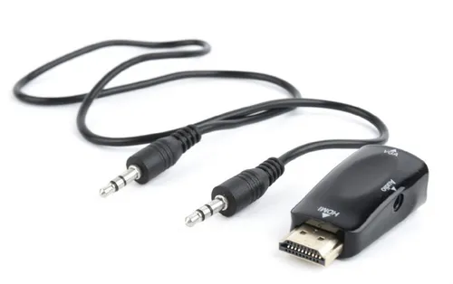 GEMBIRD HDMI-A(M) zu VGA(F) + Audio Adapter - Praktischer Adapter für die Verbindung von HDMI-Geräten mit VGA-Anschlüssen, ideal für Präsentationen und Multimedia-Anwendungen.
