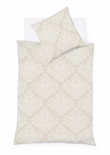 fleuresse Bettwäsche Lech Edelflanell 200x220 Ornamente beige-sand - Elegante 3-teilige Bettwäsche aus hochwertigem Edelflanell für ein angenehmes Schlafgefühl. Mit modischen Ornamenten und praktischen Reißverschlüssen ausgestattet.