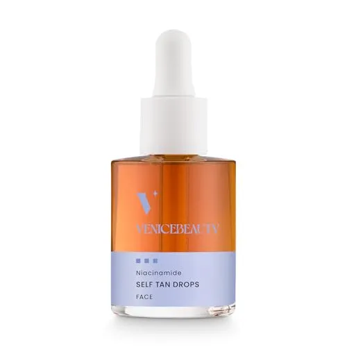 Produktbild VENICEBEAUTY Niacinamide Self Tan Drops (30ml) Selbstbräuner Gesicht – Konzentrat zum Mischen in die Gesichtspflege, für individuelle Bräune ohne Flecken, Gesichtsbräuner (Niacinamide)