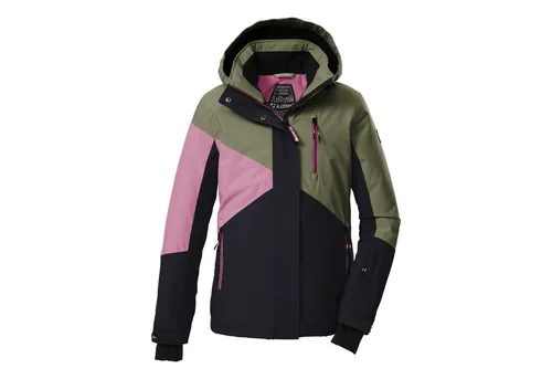 KILLTEC Kinder Funktionsjacke KSW 209 GRLS SKI JCKT - Funktionsjacke für Mädchen im angesagten Colourblock Design, wasser- und winddicht mit 10.000 mm Wassersäule und PFAs-freier Imprägnierung. Ideal für den Skiurlaub!