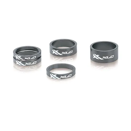 XLC Lenkkopferweiterung A-Head Spacer-Set AS-A02 3x5/1x10/1x15 mm 1 1/8 Zoll, titan-farbig, 2500531511